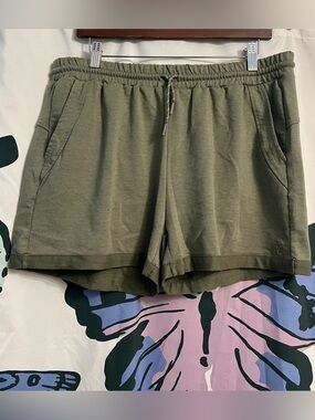 Avalanche Olive Drawstring Athletic Shorts